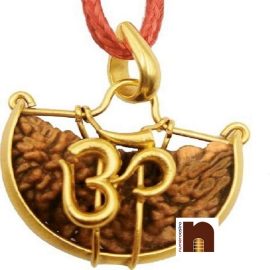 1 mukhi rudraksha pendant in brass 5 1 1