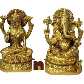 Shri Laxmi Ji & Shri Ganesh Ji Idol In Brass (14 Cms) (1 Pair)