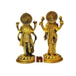 VISHNU LAXMI IN BRASS 18CMS 3wm
