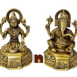 Shri Laxmi Ji & Shri Ganesh Ji Idol In Brass (12 Cms) (1 Pair)