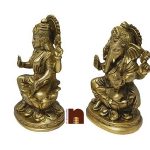 brass laxmi ganesha 17 cms 2 wm