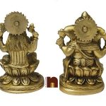brass laxmi ganesha 17 cms 3 wm