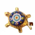 brass tortoise small with navdurga yantra 1 1