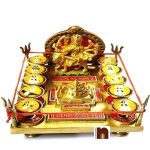 Dus Mahavidya Yantra Chowki In Brass (16 Cms) (1 Pc)