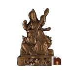 Goddess Saraswati Idol Copper (15 cm) (Small)