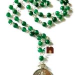 green agate mala with budh silver pendant 2 wm
