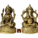 laxmi ganesh in brass 14 cms 1 wm