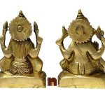 laxmi ganesh in brass 14 cms 3 wm