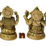 laxmi ganesha in brass 11 cms 3 wm