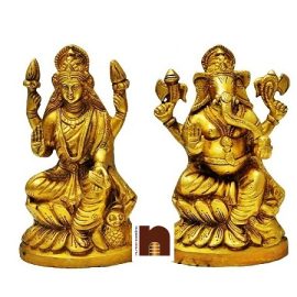 Shri Laxmi Ji & Shri Ganesh Ji Idol In Brass (16 cm) (1 Pair)