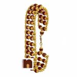 rudraksha bracelet with golden caps 2 lines