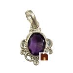 silver pendant amethyst