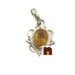 silver pendant yellow saphire