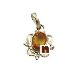 silver pendant yellow saphire 1