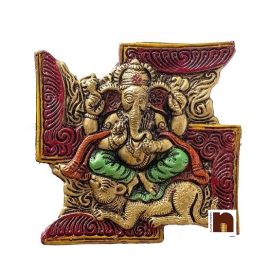 Lord Ganesha On Swastik Wall Hanging (15.5 Cms) (1 Pc)