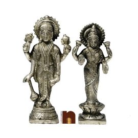 Shri Vishnu & Goddess Laxmi Idol In Panchdhatu (16 Cms) (1 Pair)