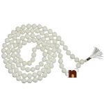 White Agate | Hakik Hand Knotted Mala ( 108+1 =109 Beads) (7 MM Approx) (1 Pc)