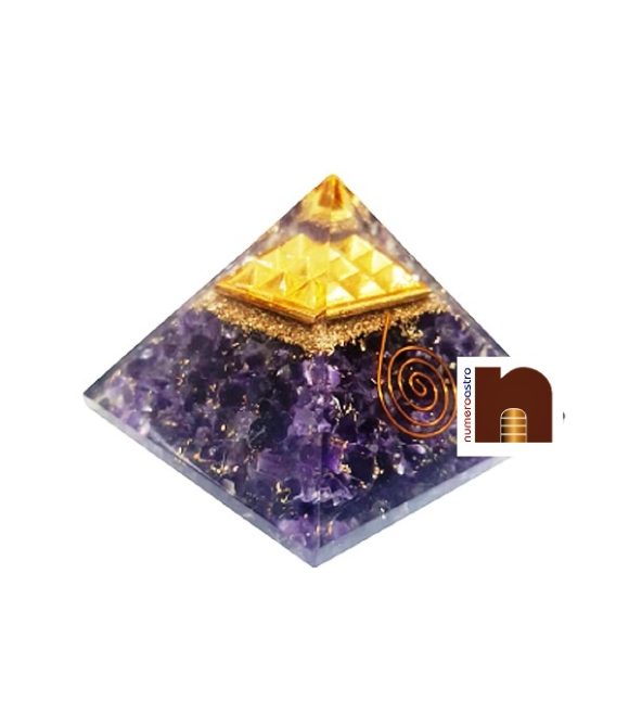 Amethyst Crystal Stones Orgone Pyramid wm