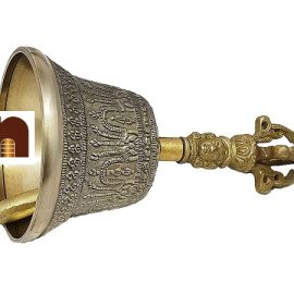 Brass Singing Tibetan Bellwm3 With Dorje Handle 3