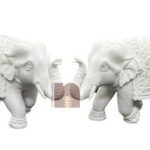 Elephant Showpiece in Polyresin for Home Decor (14 Cms) (1 Pair)