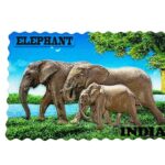 3D Magnetic Sticker Elephant in Marble for Home Decoration | Fridge Etc (8 Cms) (1 Pc)