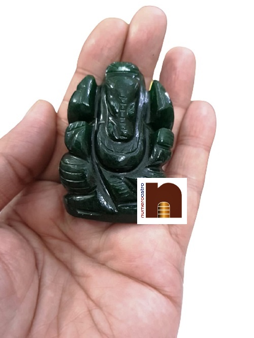 Green Jade Stone Lord Ganesha 4 wm