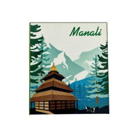 Magnetic Sticker | Manali in MDF Wood for Home Decoration | Fridge Etc (9.5 Cms) (1 Pc)