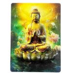 3D Magnetic Sticker | Lord Buddha Maditating On Flower in Polyresin for Home Decoration | Fridge Etc (9.5 Cms) (1 Pc)