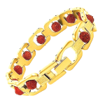 RUDRAKSHA BRACELET GOLD PLATED SQUARE 5BR