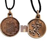 Shri Bhairav Yantra Locket | Pendant In Pure Copper (Oxidized Finish) For Men & Women (7 Grams Approx) (1 Pc)