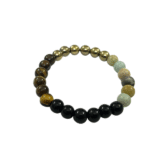 amazonite tiger eye tourmoline pyrite bracelet 9br