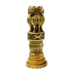 Brass Ashoka Stambh/Ashok Pillar Showpiece (16 cm)