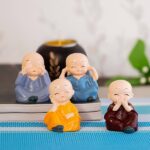 Feng Shui Baby Monk Laughing Buddha Showpiece (4 Pcs Set)