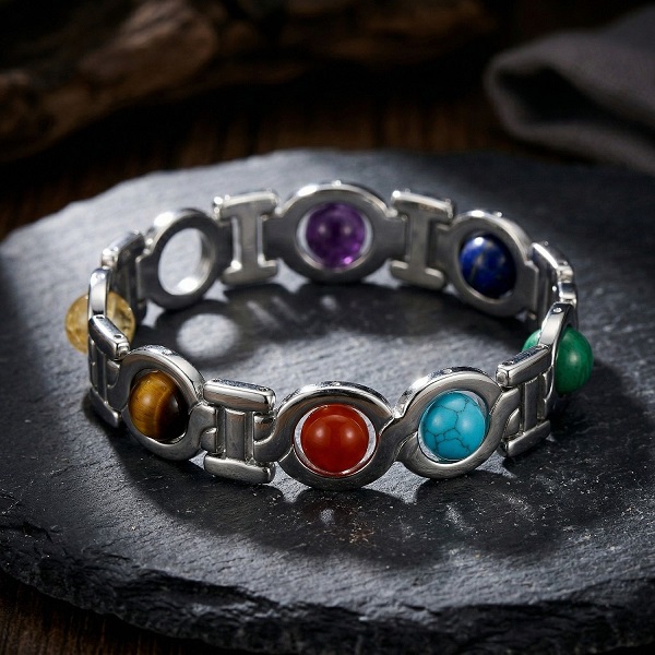 bracelet 7 chakra in metal 6 bracelet 7 chakra in metal 6