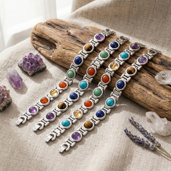 bracelet 7 chakra in metal 8 bracelet 7 chakra in metal 8