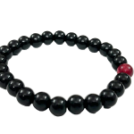 bracelet black agate with red carnelian bead 2br 1