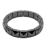 Black Obsidian Pyramid Bracelet For Men & Women (Pyramid Shape Bracelet) (1 Pc)