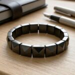Black Tourmaline Pyramid Stone Bracelet (Stretchable) (1 Pc)