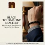 Black Tourmaline Stretchable Round Beads Bracelet For Men & Women (1 Pc)
