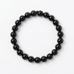 Black Agate | Hakik Stretchable Round Beads Bracelet For Men & Women (1 Pc)