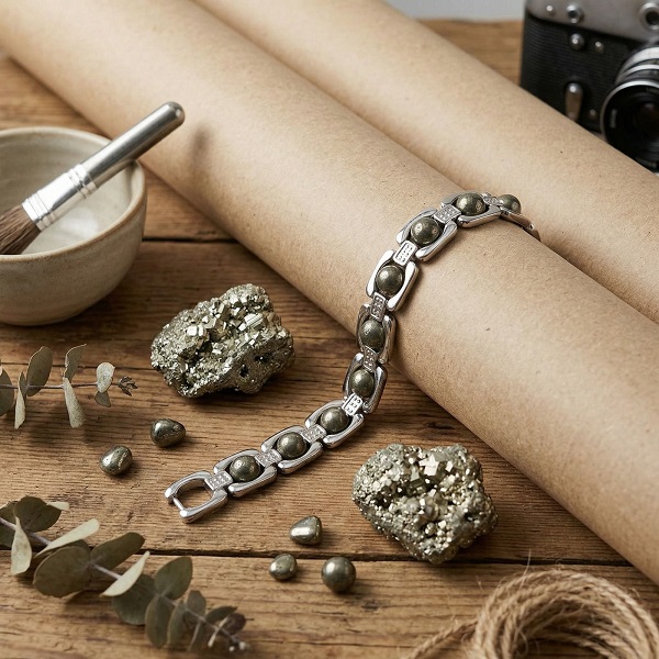bracelet pyrite in metal 10 bracelet pyrite in metal 10