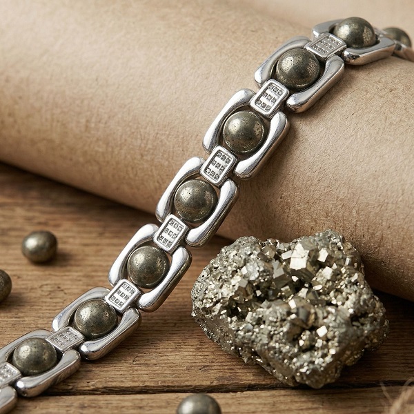 bracelet pyrite in metal 2 bracelet pyrite in metal 2