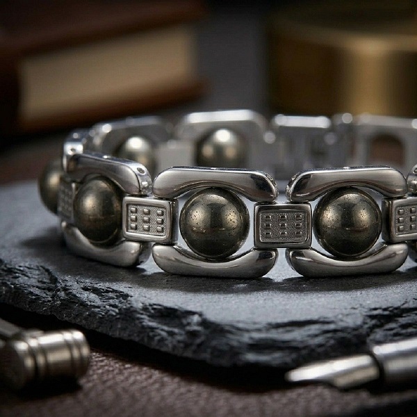 bracelet pyrite in metal 4 bracelet pyrite in metal 4
