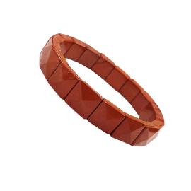 Red Jasper Pyramid Stone Bracelet For Men & Women (Stretchable) (1 Pc)