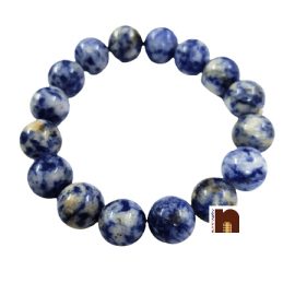 Lapis Lazuli Round Beads Bracelet For Good Luck (Stretchable) (1 Pc)