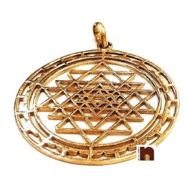 Shri Yantra | Shree Yantra Pendant In Ashtadhatu (1 Pc) (Big) (4.5 Cms)