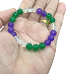 compressed amethyst green aventurine crystal bracelet 4br