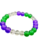 compressed amethyst green aventurine crystal bracelet 6br