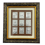 Ashtamangal 8 Auspecious Jain Symbols | Eight Sacred Jain Symbols in Wooden Frame (14 Cms) (1 Pc)