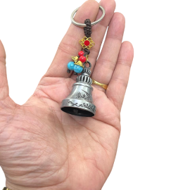 compressed bell key chain silver beads 3br 1